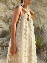 Load image into Gallery viewer, Effortless Chic: Sleeveless Halter Maxi Summer Dress