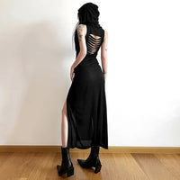 Load image into Gallery viewer, Urban Muse: Solid Split-Side Midi Dress for Women