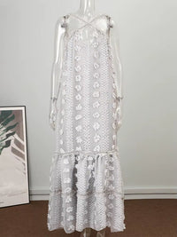 Load image into Gallery viewer, 2022 Elegant Slip Holiday Hollow Out Sundress Sleeveless Halter Maxi Summer Dress for Women Fashion Ruffle Beach Long Robe