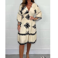 Load image into Gallery viewer, Elegant V-Neck Midi Dress – Effortless Grace for Every Occasion