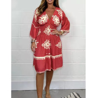 Load image into Gallery viewer, Elegant V-Neck Midi Dress – Effortless Grace for Every Occasion