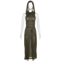 Load image into Gallery viewer, Urban Muse: Solid Split-Side Midi Dress for Women
