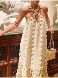 Load image into Gallery viewer, Effortless Chic: Sleeveless Halter Maxi Summer Dress