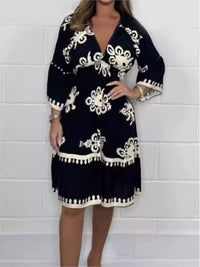 Load image into Gallery viewer, Elegant V-Neck Midi Dress – Effortless Grace for Every Occasion